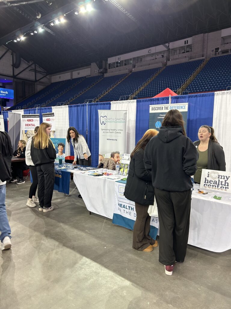 Talking with students at Health, Tech, and Trades Career Expo - Fargo, ND