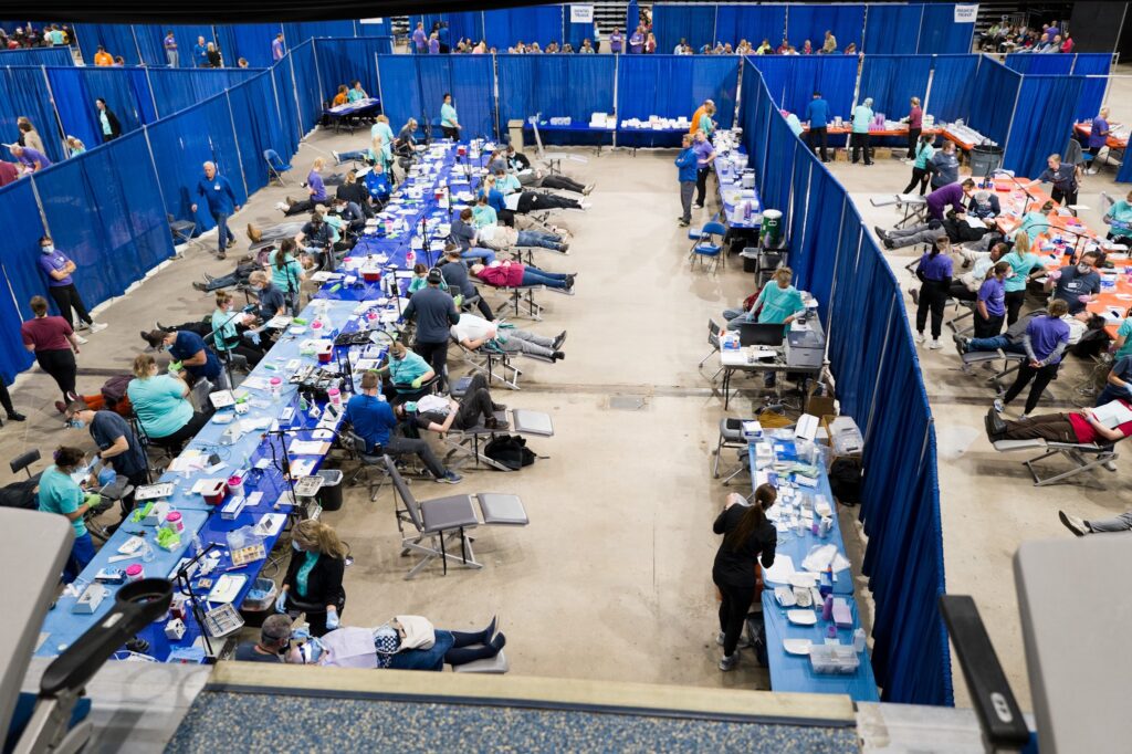 Dental patients receiving free care at Mission of Mercy - Bismarck, ND